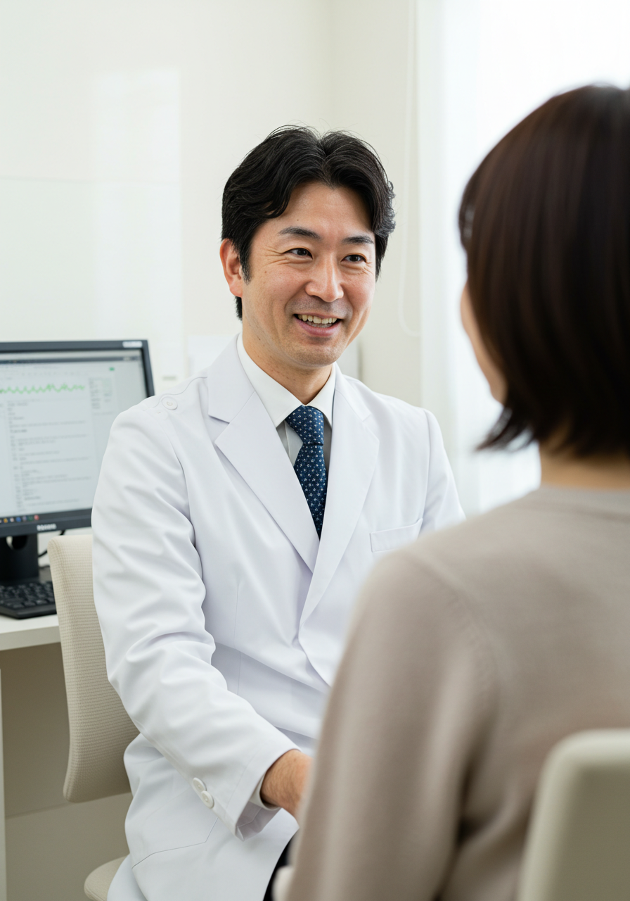 医師と患者が穏やかに向き合っている診察の様子